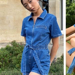 BEG Denim Romper-Size 0